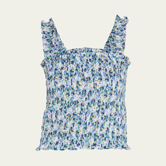 VERONICA BEARD
Averie Printed Smocked Cropped Tank Top - Picture 3 of 9